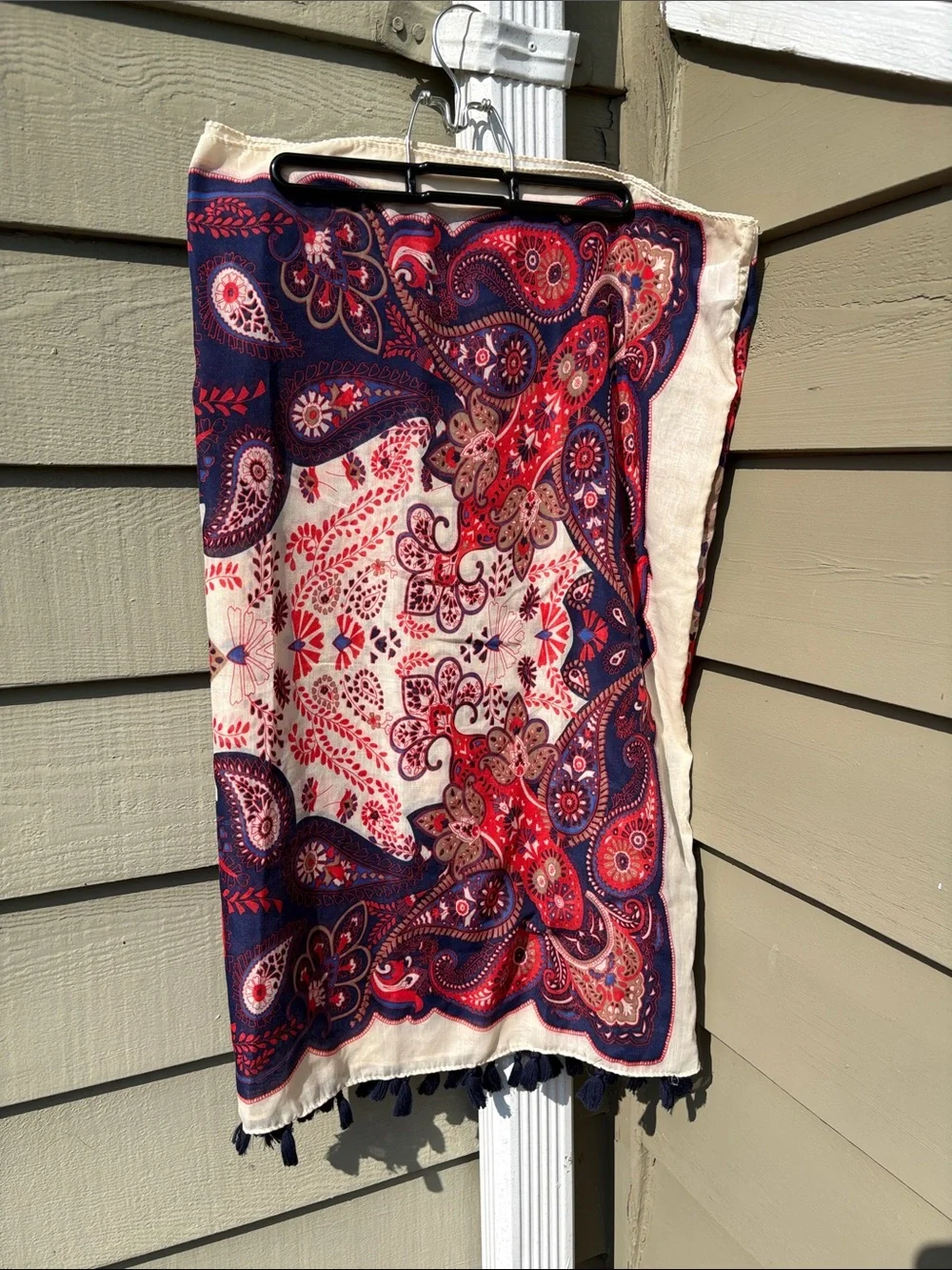 Vtg Large Infinity scarf with pompoms- soft and really beautiful. Great to layer